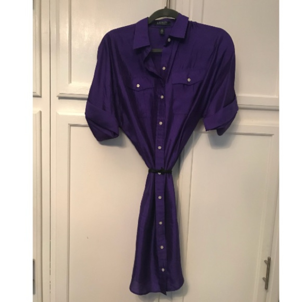 Beautiful Lauren Ralph Lauren grape shirt dress